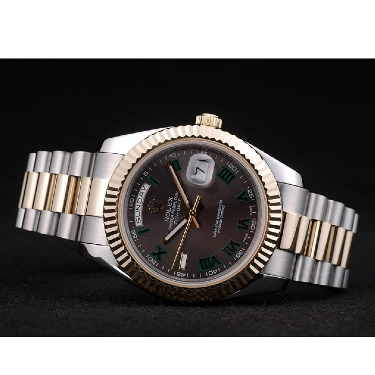AAA Replica Watches Strap Colored Stainless Dial Dual Rolex 41981 Steel Grey DayDate 0816